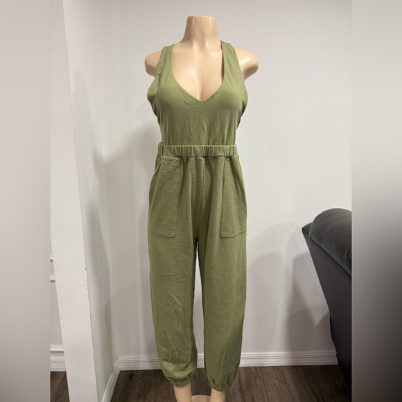 Free People Beach Kyle racerback mosstone green Jumpsuit - Picture 3 of 7